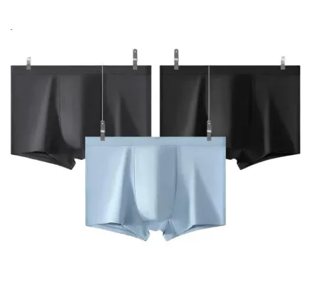 THREEGUN [Serie Jian] Calzoncillos de Hombre Extra Grande, Shorts sueltos de algodón puro, Calzoncillos antibacterianos 7A para hombres, Tamaño extra grande