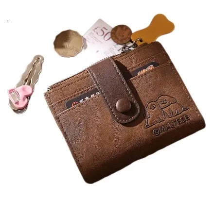 Cartera Corta de Perro de Línea delgada para Mujeres Toutou, Monedero, Clutch, Bolsa de Almacenamiento, Regalo de Cumpleaños para Novia
