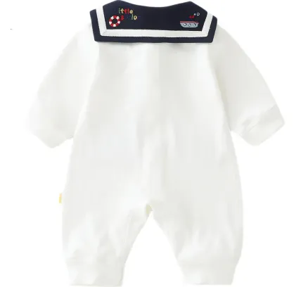 Ropa de bebé DUUDUU de manga larga con bodysuit de primavera y otoño, mono estilo marino para bebés, ropa para exteriores para recién nacidos