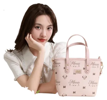 Bolso de mano de Disney, Bolso de mujer, Bolso cruzado de Minnie, Bolsillo pequeño en forma de cesta, Embalaje de caja de regalo, Regalo de cumpleaños para niñas