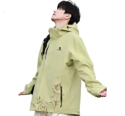 Chaqueta Impermeable para Exteriores Luotuo (CAMEL) para Hombre y Mujer, Conjunto Tres en Dos Piezas Impermeable y Resistente a Manchas