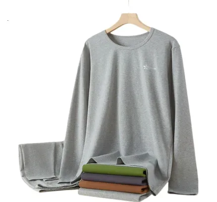 Conjunto de ropa interior de otoño Hengyuanxiang para adolescentes y hombres, camiseta interior de algodón, ropa interior fina y caliente de primavera y otoño para niños
