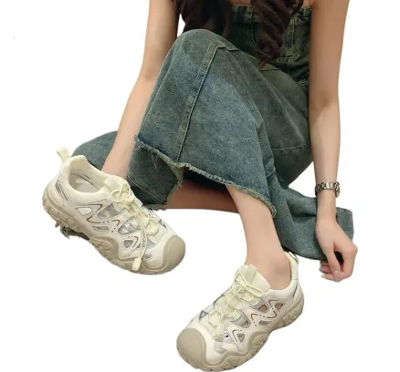 Zapatos de Agua para Mujeres Luji, Clogs Estilo Crocs, Sandalias de Playa, Sandalias para Nadar, Sandalias Casual, Sandalias de Suela Gruesa Antideslizantes para Exterior, Color Apricot, Tamaño 38