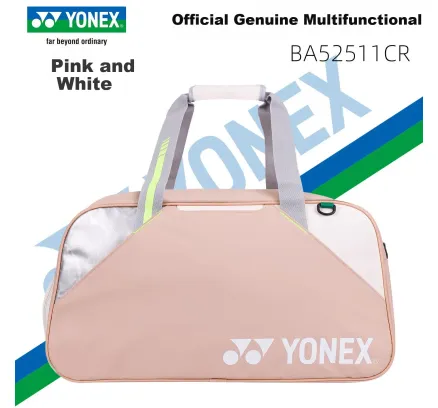 YONEX Yonex Mochila Deportiva de Bádminton Unisex con Compartimento Independiente para Zapatillas BA525111CR Blanco Rosa