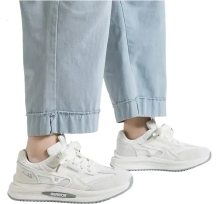 Zapatillas de mujer Huili con suela gruesa y blanca, zapatillas deportivas casual, zapatillas gruesas WXYK972Z, gris claro (malla doble)
