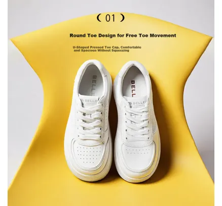 Zapatillas de mujer Belle de suela gruesa y blanca Verano 2026 Nuevos Tenis Casual transpirables de aumento de altura B2597BM5 de malla blanca Talla 37
