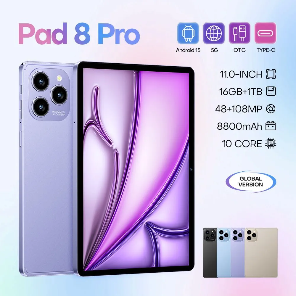 The new 2025 Pad 8 Pro is a brand-new smart tablet with 16GB RAM and 1TB storage, suitable for both entertainment and work.