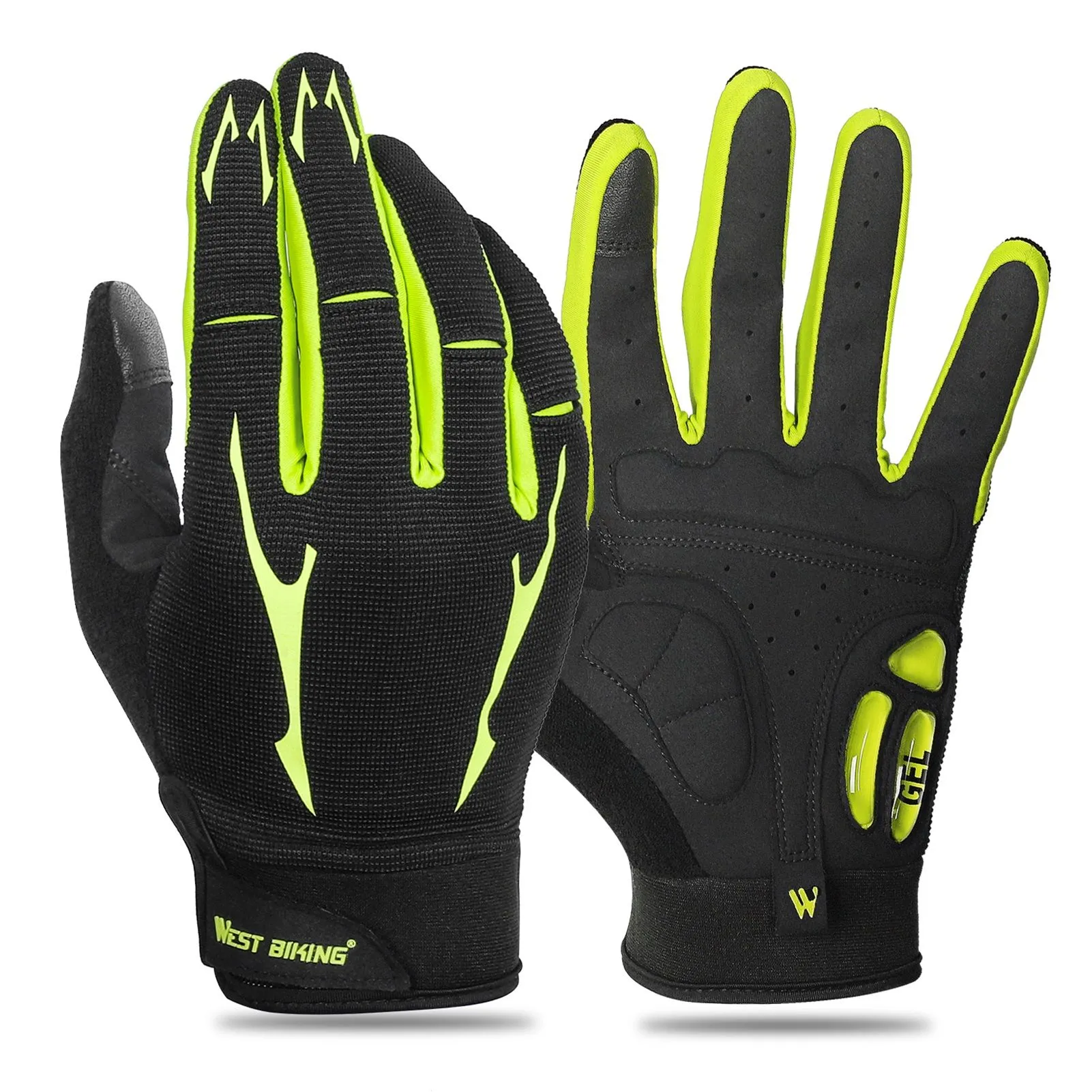Fullfinger Guanti Da Ciclismo Uomo E Donna - Touchscreen, Imbottiti, Traspiranti - Per MTB E Strada