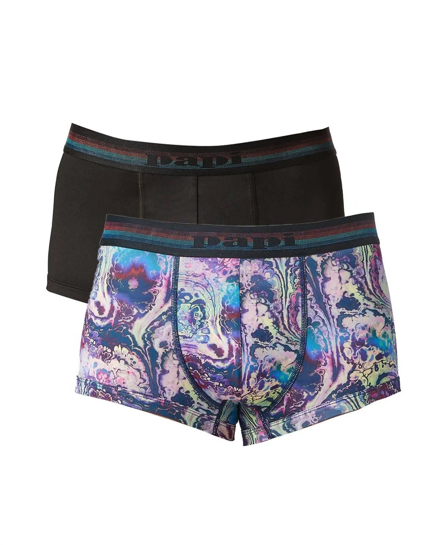 Papi Men's Intergalactic Mid Trunk Underwear – 4-Way Stretch, Moisture Wicking, Printed Mesh, Low Rise With Contoured Pouch - View #2