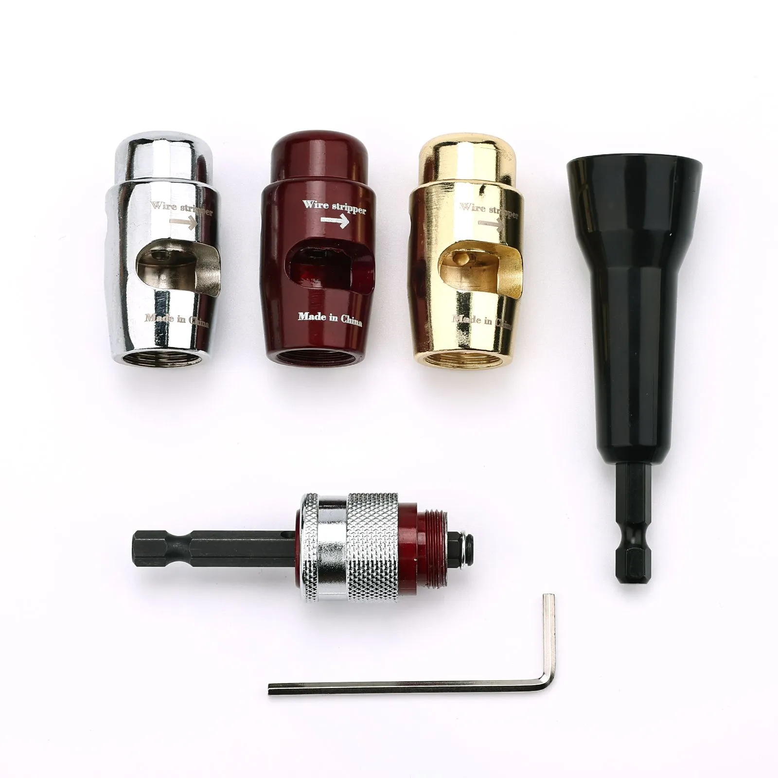 Aluminum Alloy Electric Wire Stripper Cable Peeling Stripper Practical Rotary Stripping Tool Compatible with A Variety of Electric Drills for Electricians